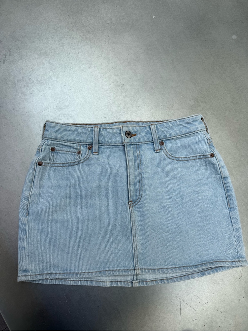 Abercrombie Light Blue Denim Mini Skirt - Classic Casual
